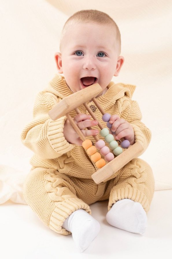 Vauva Unisex Baby Knit Romper with Long Sleeves