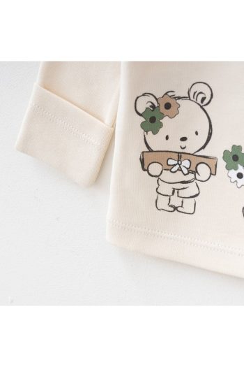 BABYLIM Baby Girl Hospital Departure Mini Rabbit Spring 3-Piece Newborn Set 100% Cotton