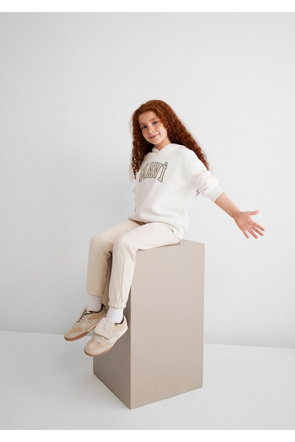 White Hoodie with Mavi Logo Print