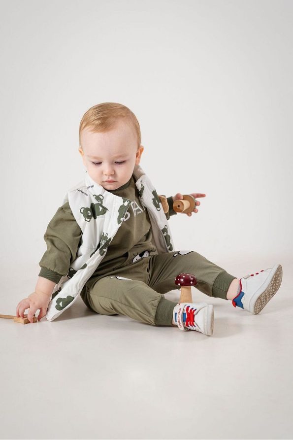 Jikko Baby Boys' Teddy Bear Accessory Padded Vest Tracksuit Set
