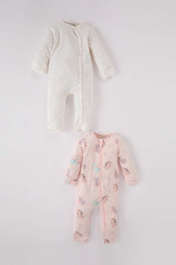 Dinosaur Print Long Sleeve Bodysuit Set for Baby Girls