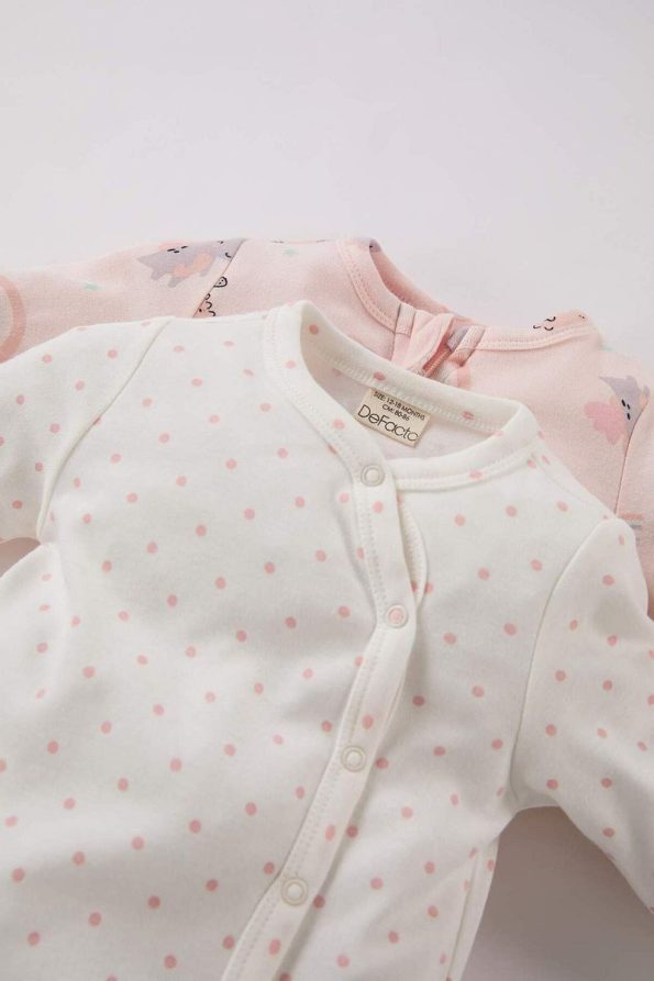Dinosaur Print Long Sleeve Bodysuit Set for Baby Girls
