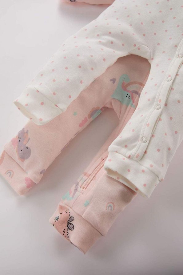 Dinosaur Print Long Sleeve Bodysuit Set for Baby Girls