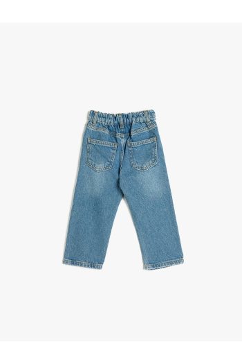 Cotton Straight Leg Jeans with Pockets