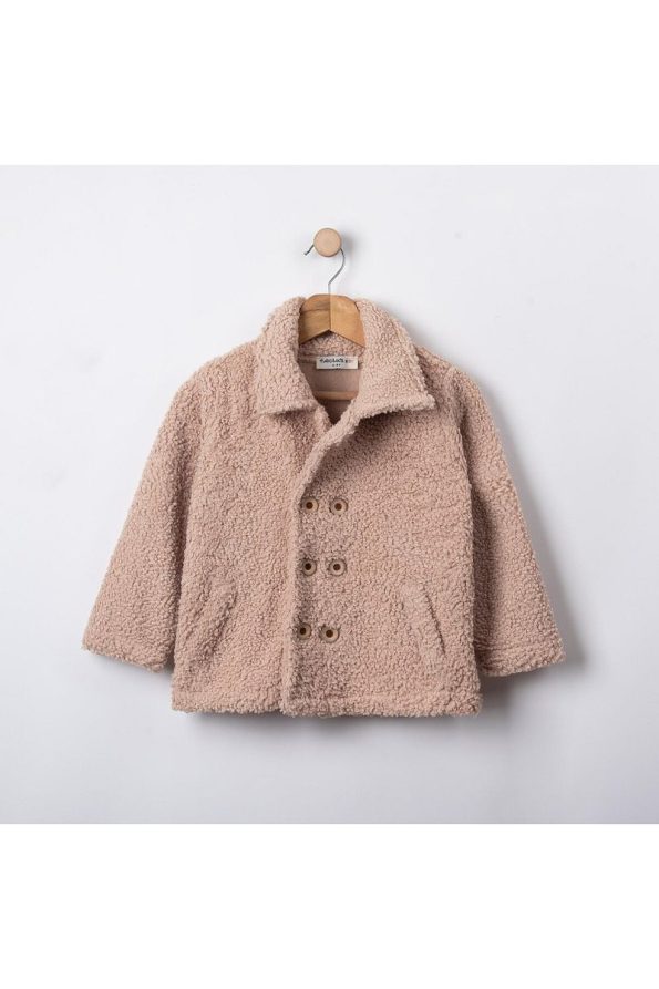 CreativeBebe Welsoft Buttoned Brown Baby Girl Jacket