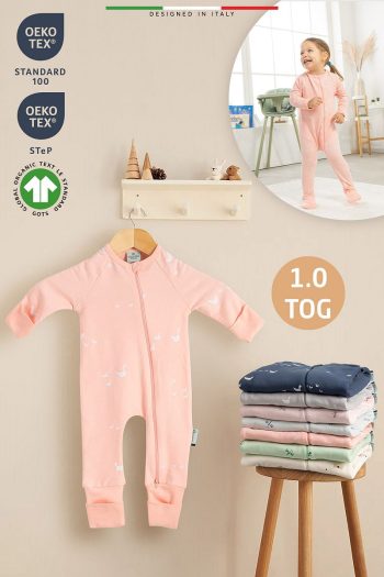 EleleLife Seasonal Children's Baby Sleeping Bag 1 Tog Blush Duck