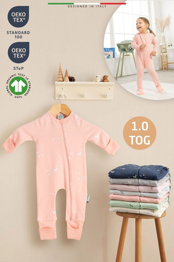 EleleLife Seasonal Children's Baby Sleeping Bag 1 Tog Blush Duck