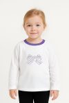 LUESS Girls' Ribbon Detail Crew Neck T-Shirt