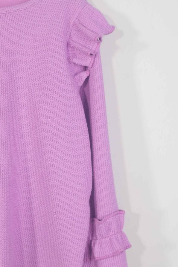 LUESS Ruffled Shoulder and Sleeve Stretch Set for Girls