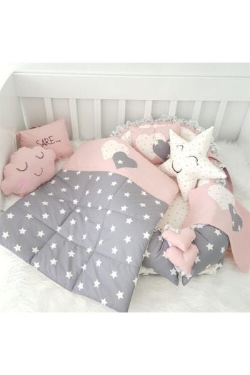 Jaju Baby Nest Gray Star Orthopedic Luxury 7-Piece Set