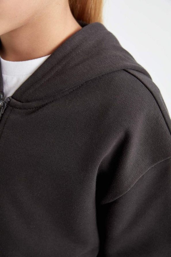 Basic Zip-Up Hoodie for Girls