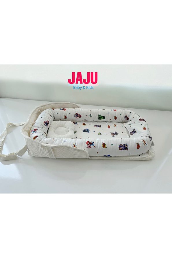 Jaju Baby Nest Portable Baby Nest with Bag Cute Character Design