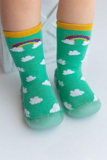 Rainbow Non-Slip Sole Sock Slippers