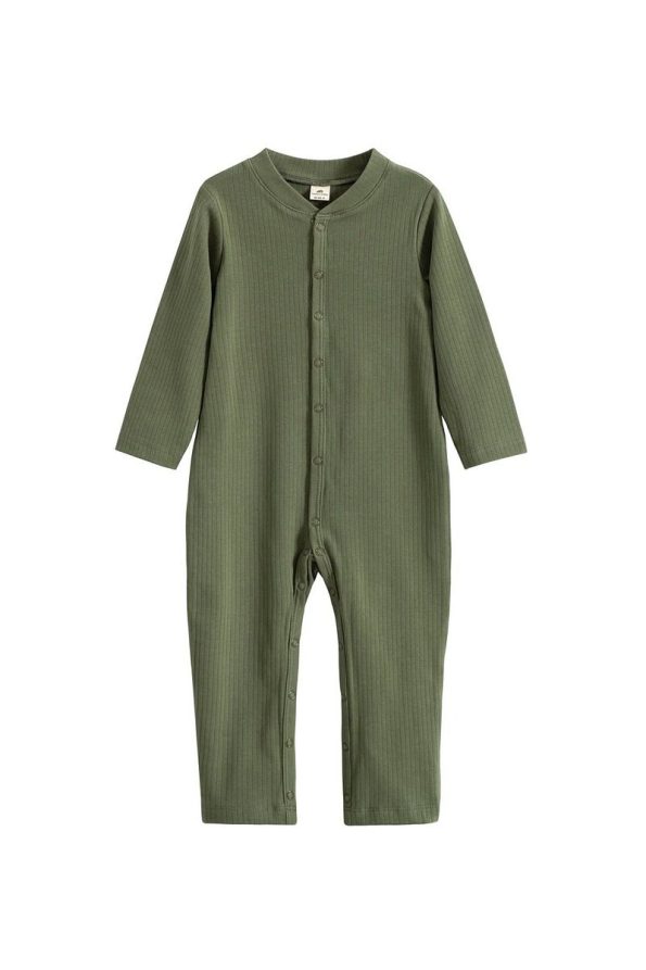Molica Baby Unisex Snap Organic Cotton Ribbed Baby Romper