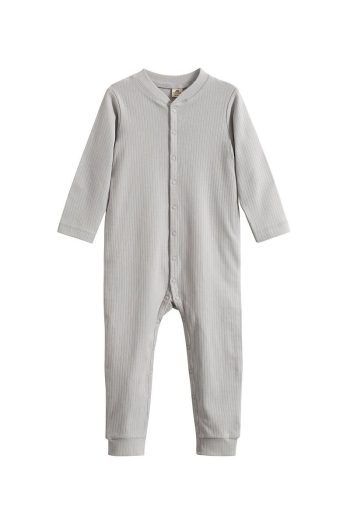 Molica Baby Unisex Snap Organic Cotton Ribbed Baby Romper