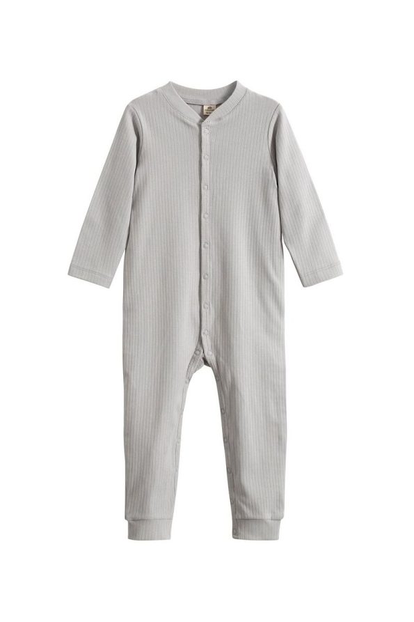 Molica Baby Unisex Snap Organic Cotton Ribbed Baby Romper
