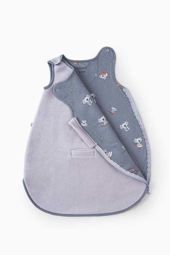 Boumini Sleeveless Cotton Baby Sleep Bag with Koala Embroidery in Gray