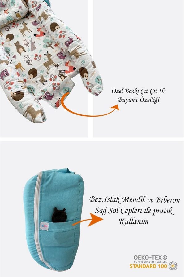 Jaju Baby Nest Forest Pattern Portable Baby Bed with Bag