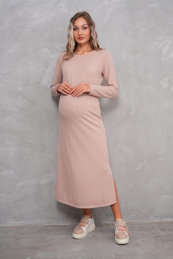 Miss World Lissa Long Sleeve Knit Pattern Dress for Maternity and New Moms