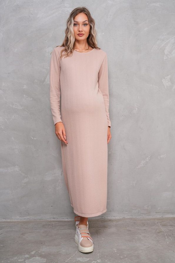 Miss World Lissa Long Sleeve Knit Pattern Dress for Maternity and New Moms
