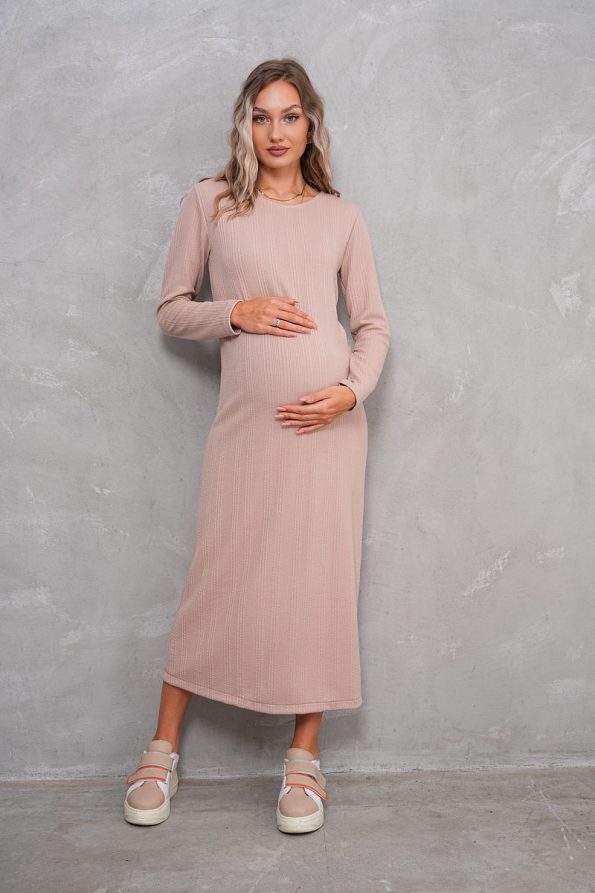Miss World Lissa Long Sleeve Knit Pattern Dress for Maternity and New Moms