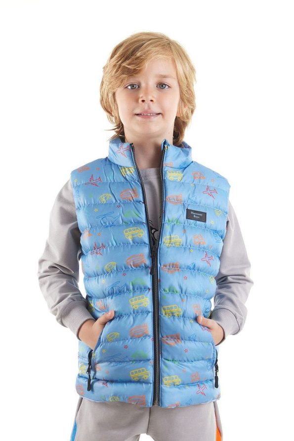 AHENGİM Kids Boys' Trendy Toy Printed Puffer Vest
