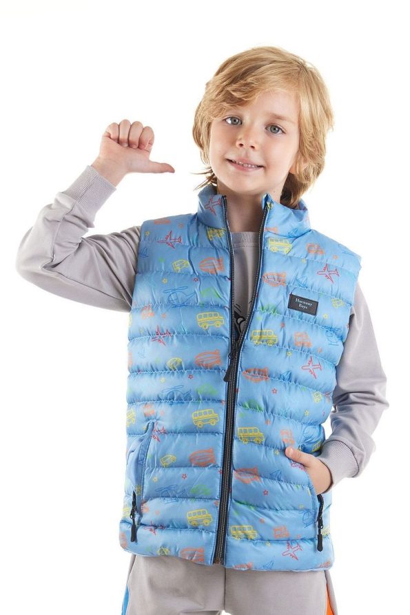 AHENGİM Kids Boys' Trendy Toy Printed Puffer Vest