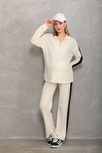 Miss World Lissa Side Striped Maternity and Nursing Soft Fabric Tracksuit
