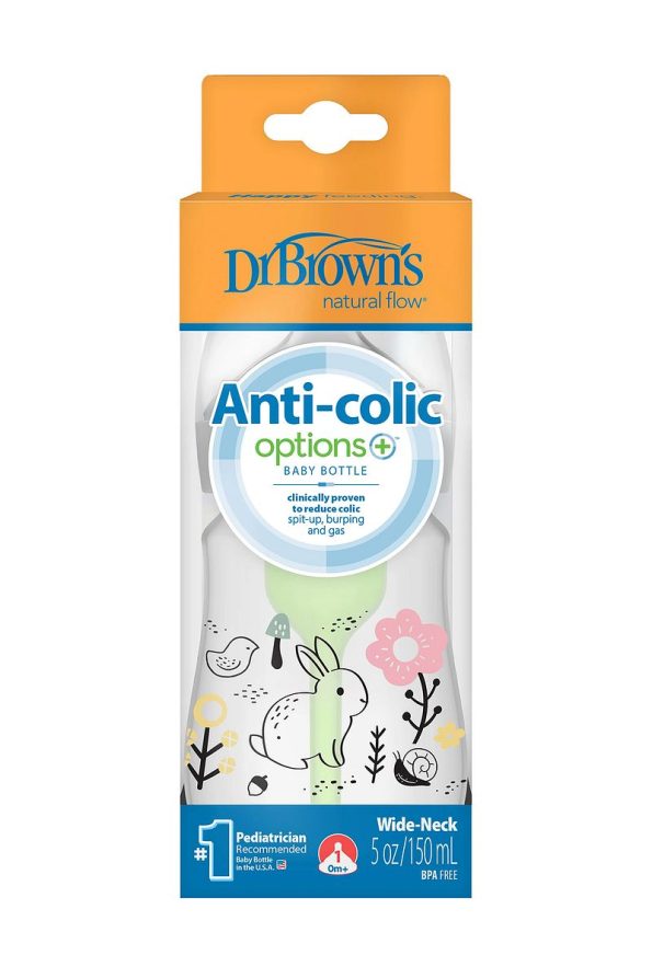Dr. Brown's Wide Mouth Anti-Colic Forest Bunny Pattern PP Bottle 150 ml