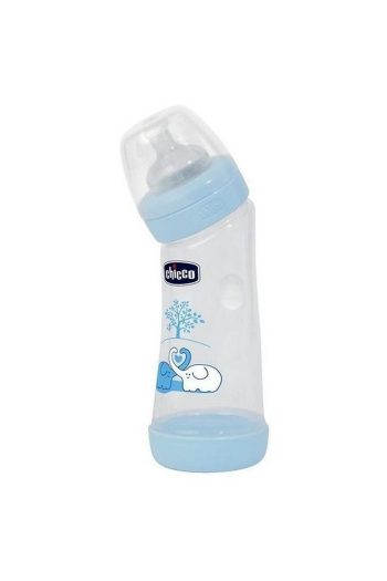 Chicco Angled Bottle 250 ml - Blue