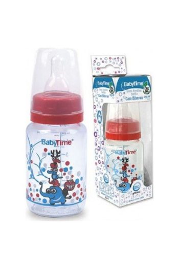 Babytime Classic Glass Baby Bottle with Silicone Cherry Nipple - 150ml