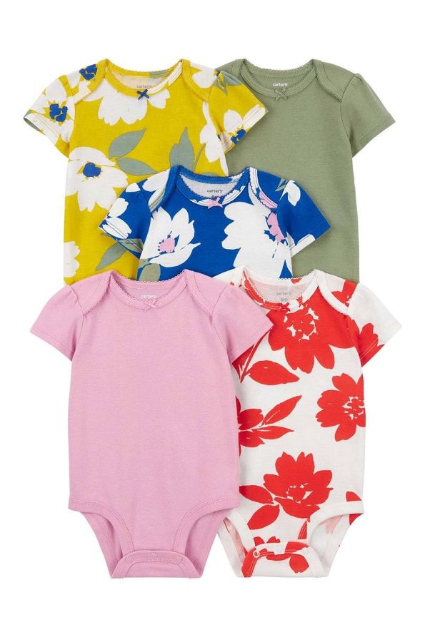 Carter's Baby Girl 5-Pack Short Sleeve Bodysuits