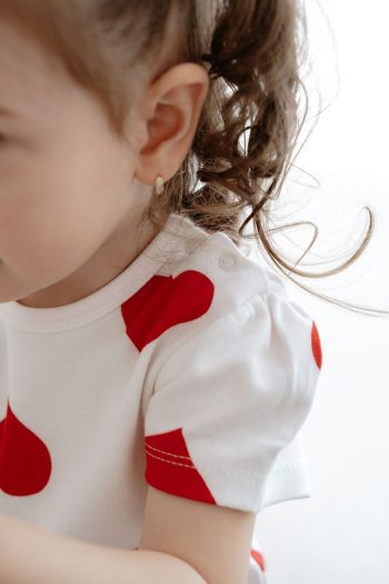 Lilabio 100% Cotton Heart Short-Sleeve Baby Bodysuit