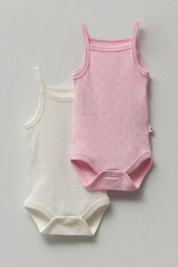 Mother Love Jacquard Organic 2-Pack Strap Bodysuit