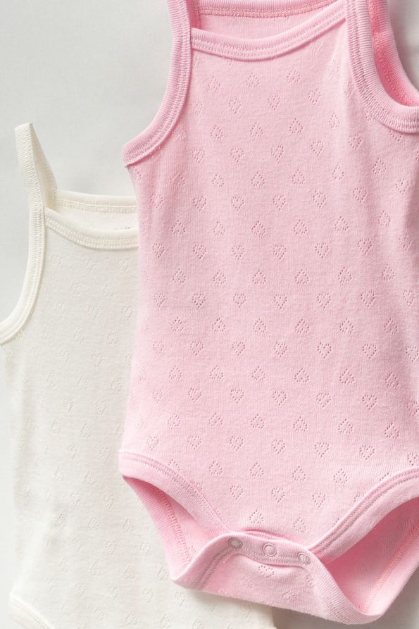 Mother Love Jacquard Organic 2-Pack Strap Bodysuit