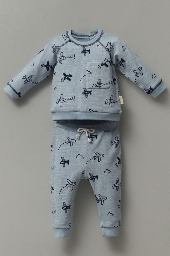 Necix Airplane Long Sleeve Baby Pajamas