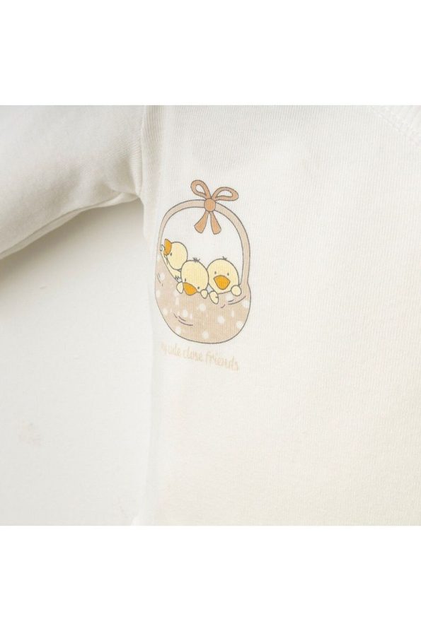 100% Cotton Chick Print Cross-Over Baby Bodysuit