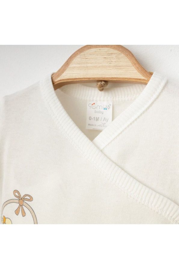 100% Cotton Chick Print Cross-Over Baby Bodysuit