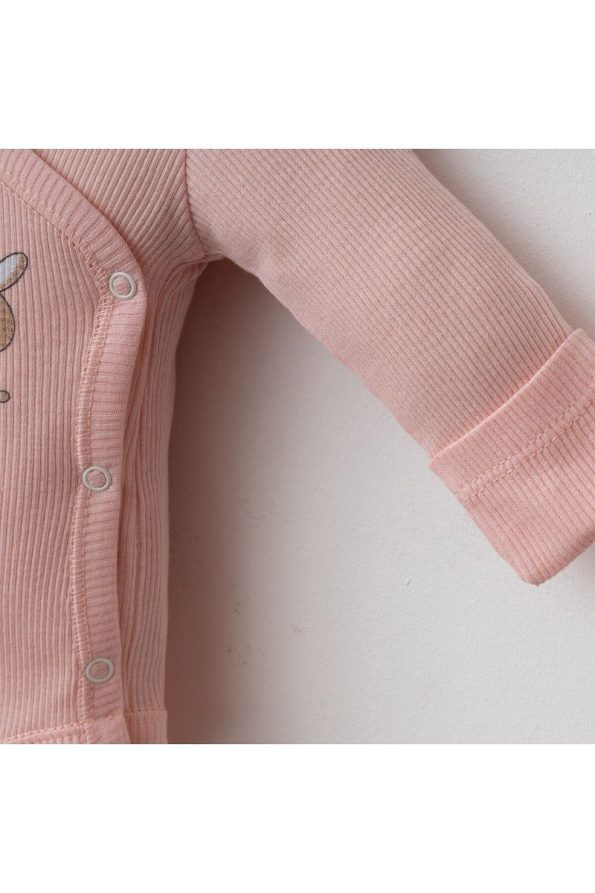 Silver Baby Kids Cotton Bunny Print Cross-Over Bodysuit
