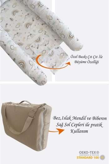 Jaju Baby Brown Mountain Pattern Portable Baby Nest with Bag