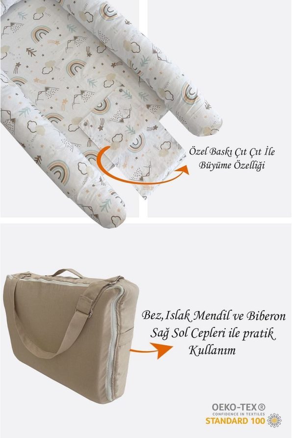 Jaju Baby Brown Mountain Pattern Portable Baby Nest with Bag