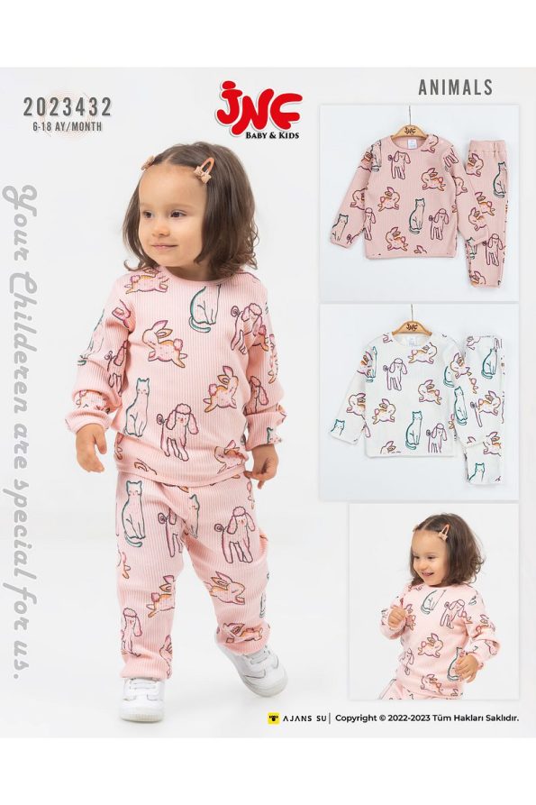 JNF Kids Girls Rabbit Pattern Two-Piece Set