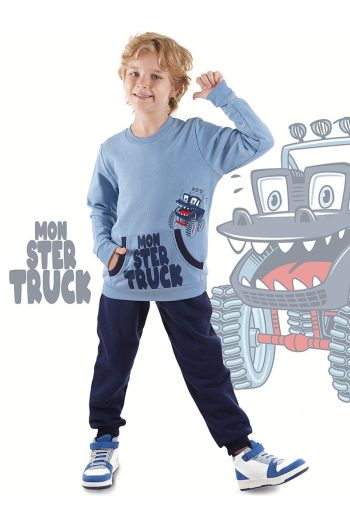 Denokids Monster Truck Boys Sweatshirt Set