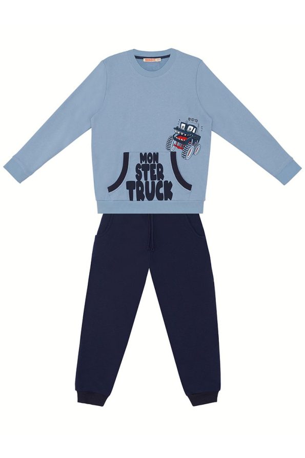 Denokids Monster Truck Boys Sweatshirt Set