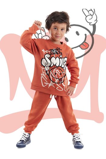 Denokids Just Smile Boys' Brick Sweat Suit