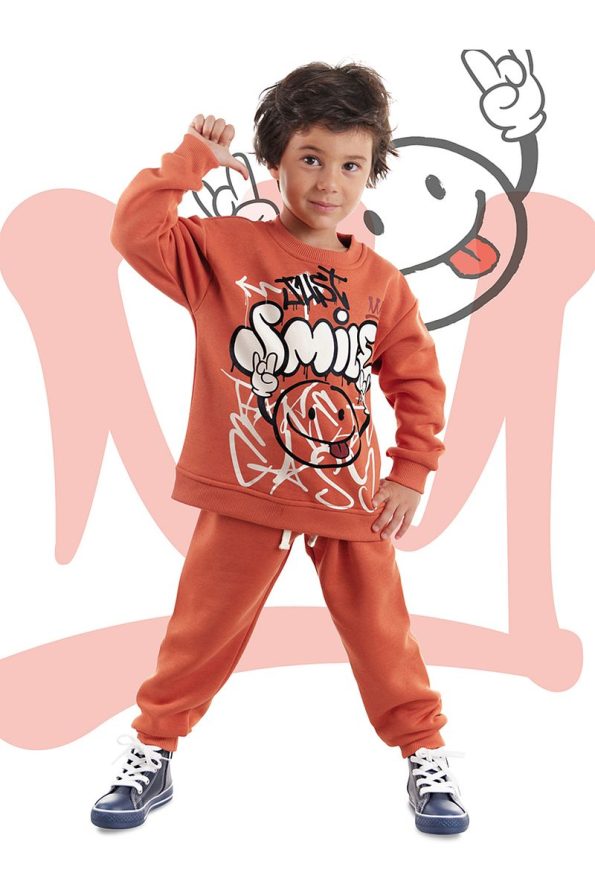 Denokids Just Smile Boys' Brick Sweat Suit