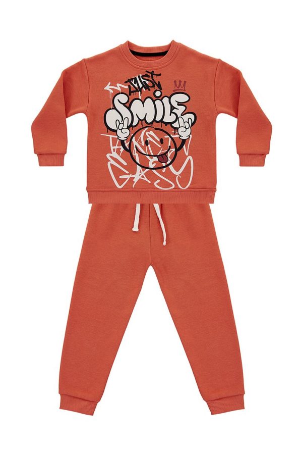 Denokids Just Smile Boys' Brick Sweat Suit