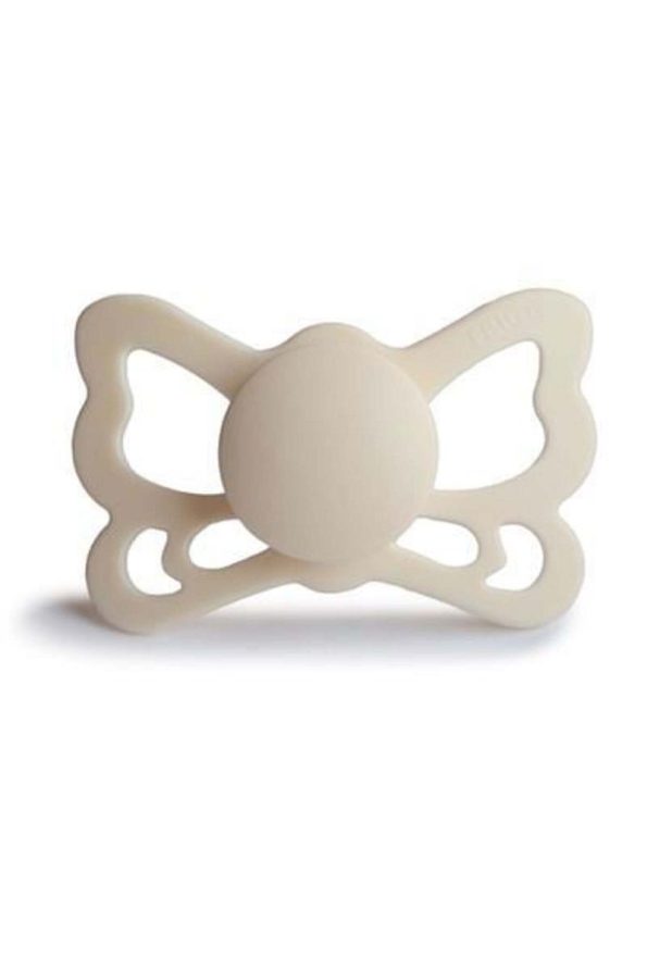 Frigg Butterfly Silicone Pacifier - Cream 6-18 Months