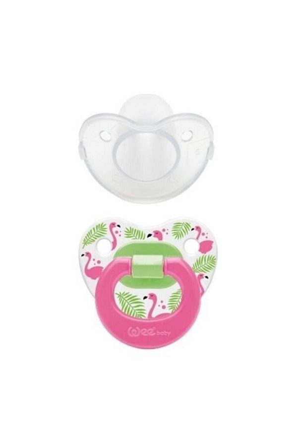Wee Baby Pacifier with Cover for Ages 6 to 18 Months - Pink