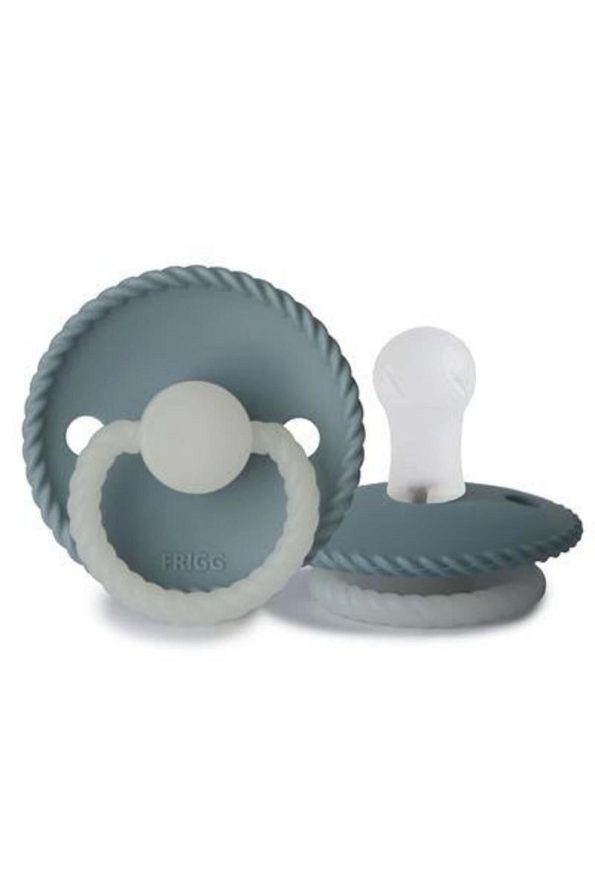 Frigg Rope Silicone Pacifier - Glow in the Dark - Stone Blue Night 0-6 Months